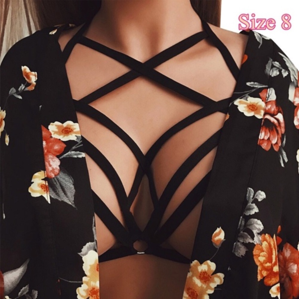 Chest harness halter hollow out bandage 🖤